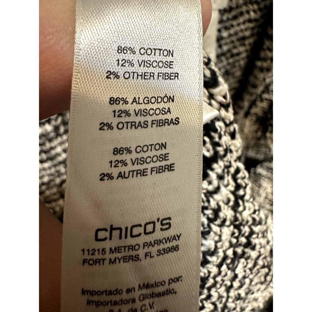 Chicos Womans Open Front Knit Cardigan Size 2X Aztec Southwestern Tribal Artsy - Picture 3 of 11